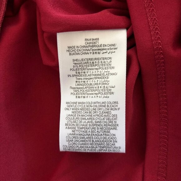 BCBGeneration Faux Wrap Burgundy Red Mini Dress Womens Size 12 Holiday Party - Picture 13 of 15